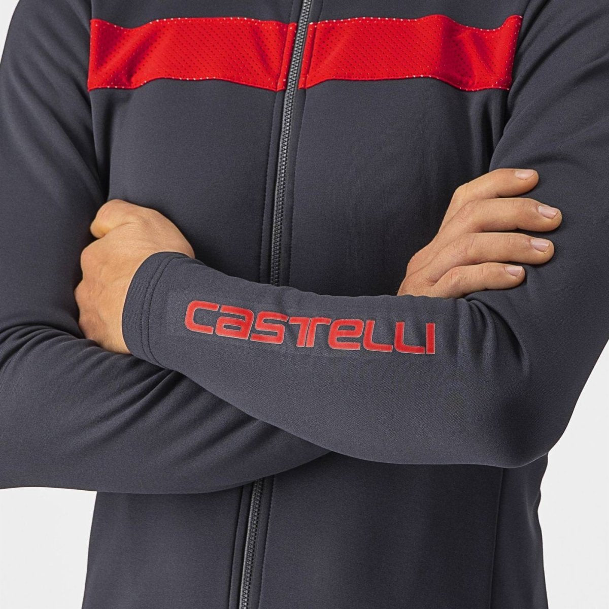 CASTELLI PURO 3 JERSEY DARK GRAY/RED REFLEX