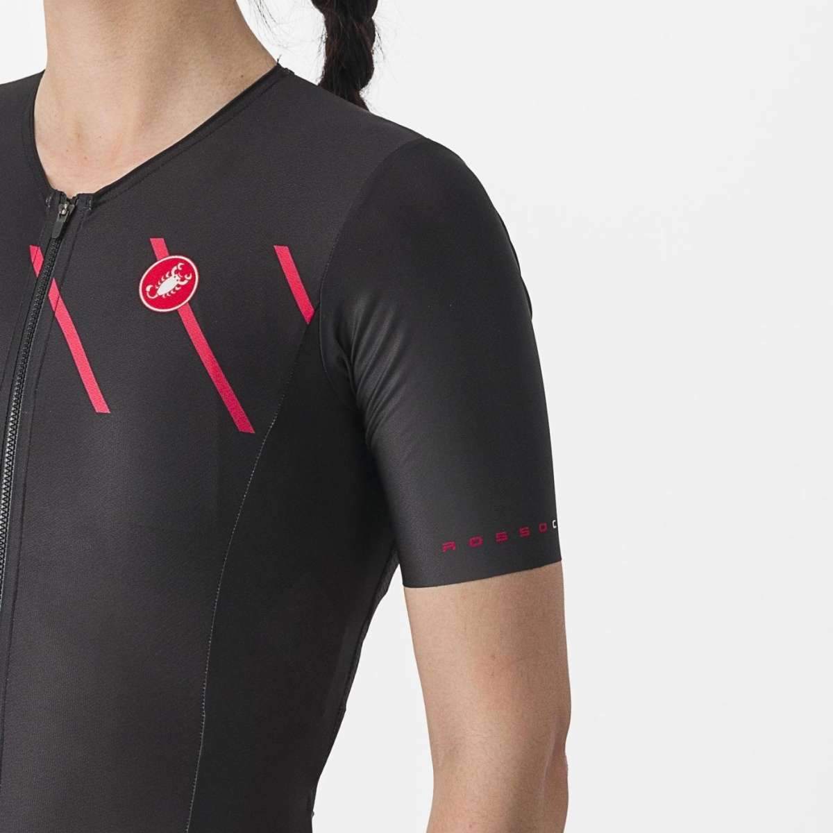 CASTELLI FREE SANREMO 2 WOMENS SUIT SHORT SLEEVE BLACK/HIBISCUS