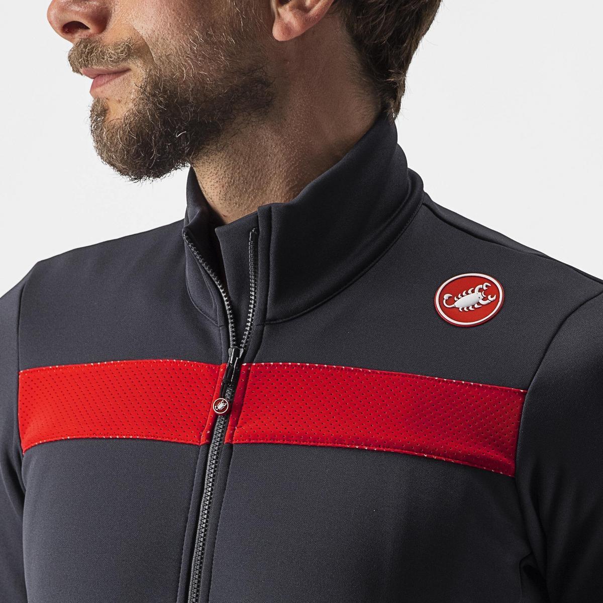 CASTELLI PURO 3 JERSEY DARK GRAY/RED REFLEX