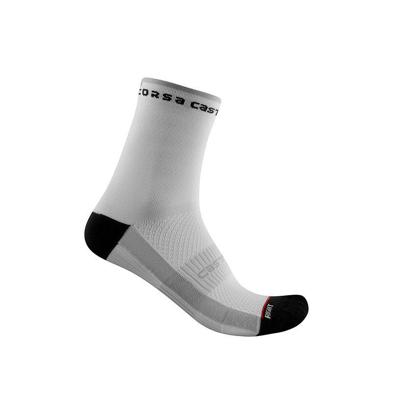 CASTELLI ROSSO CORSA WOMENS 11 SOCK WHITE/BLACK