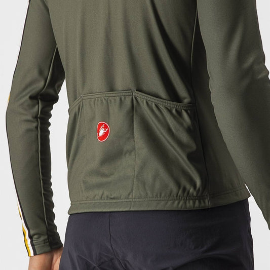 CASTELLI UNLIMITED THERMAL JERSEY MILITARY GREEN/GOLDENROD