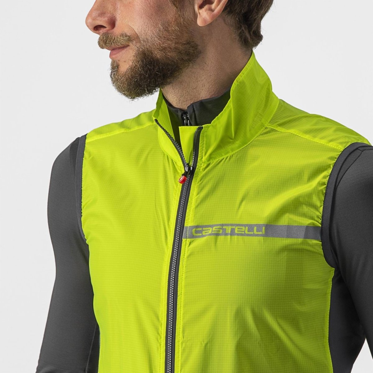 CASTELLI SQUADRA STRETCH VEST ELECTRIC LIME/DARK GRAY