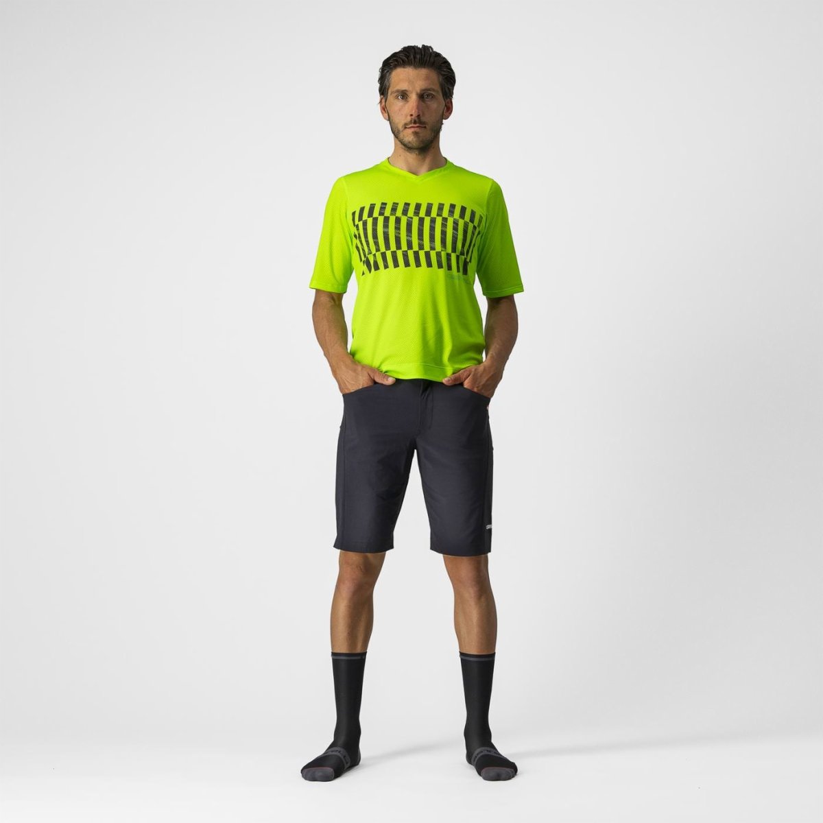 CASTELLI TRAIL TECH TEE ELECTRIC LIME/DARK LIME