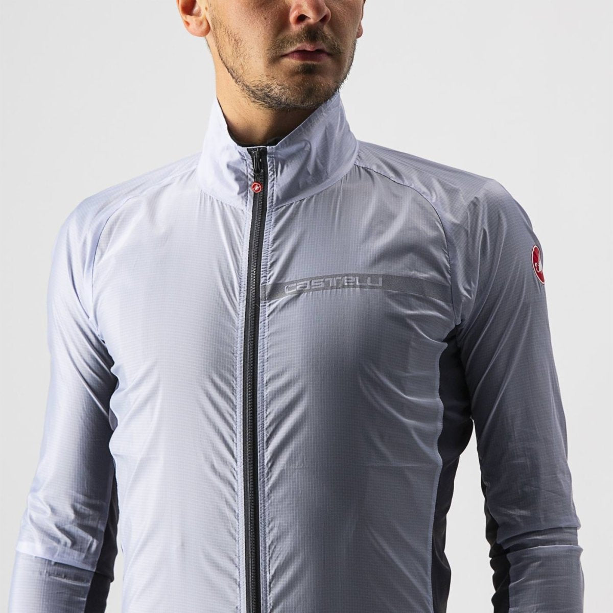 CASTELLI SQUADRA STRETCH JACKET SILVER GRAY/DARK GRAY