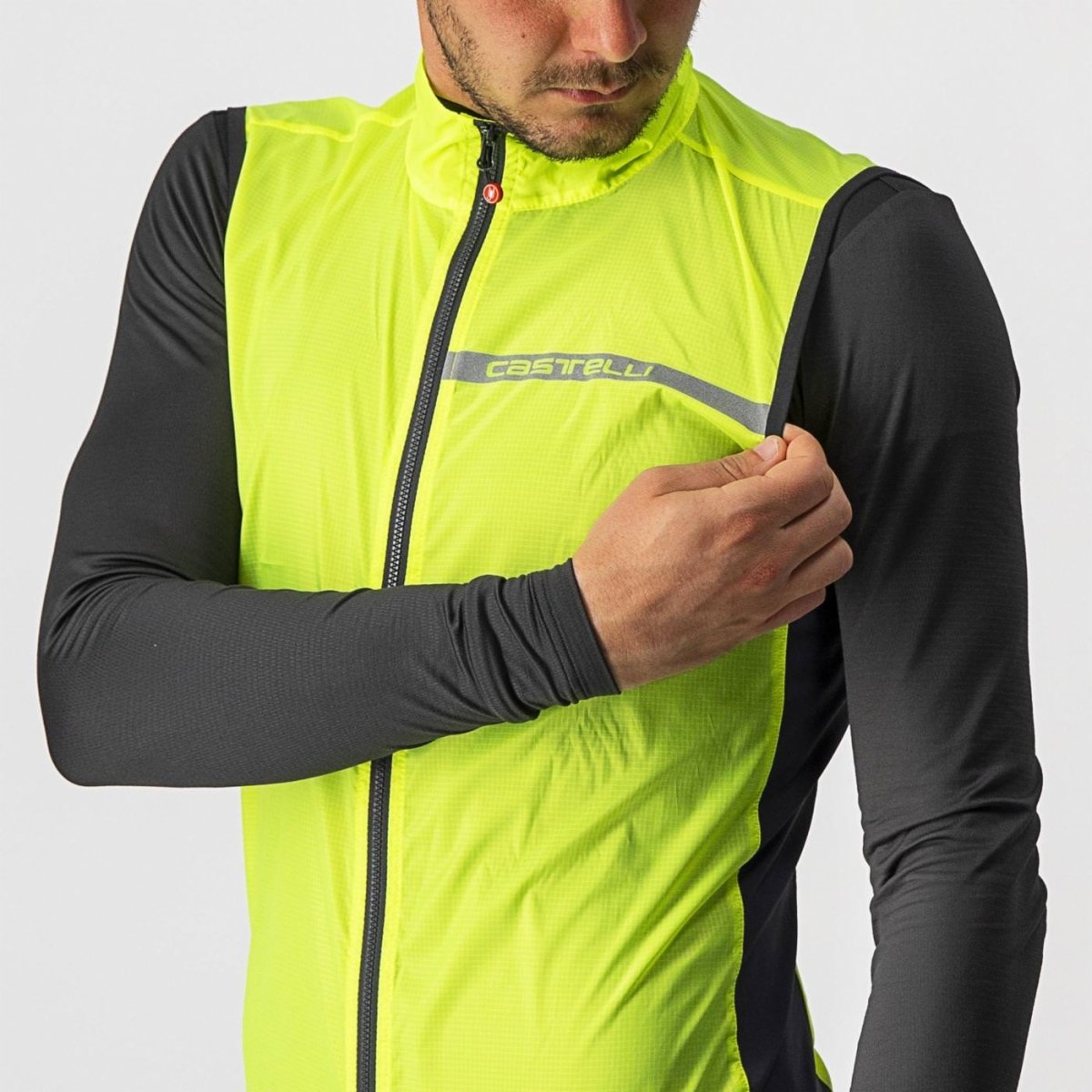 CASTELLI SQUADRA STRETCH VEST YELLOW FLUO/DARK GREY