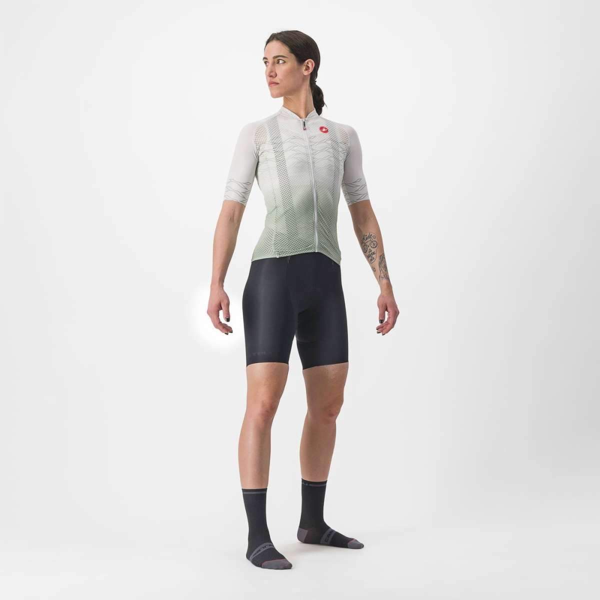 CASTELLI CLIMBER'S 2.0 WOMENS JERSEY MOON GRAY/DEFENDER GREEN