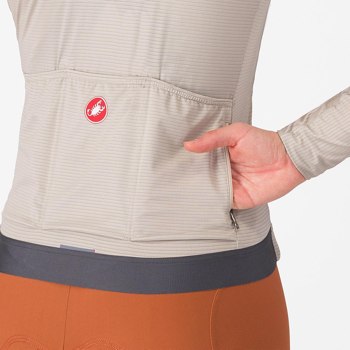 CASTELLI ESPRESSO W LONG SLEEVE JERSEY SILVER MOON/DARK GRAY