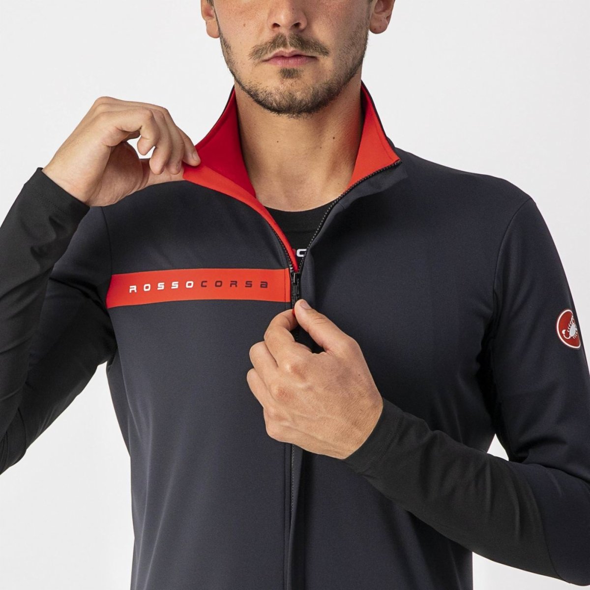 CASTELLI BETA RoS JACKET LIGHT BLACK/RED