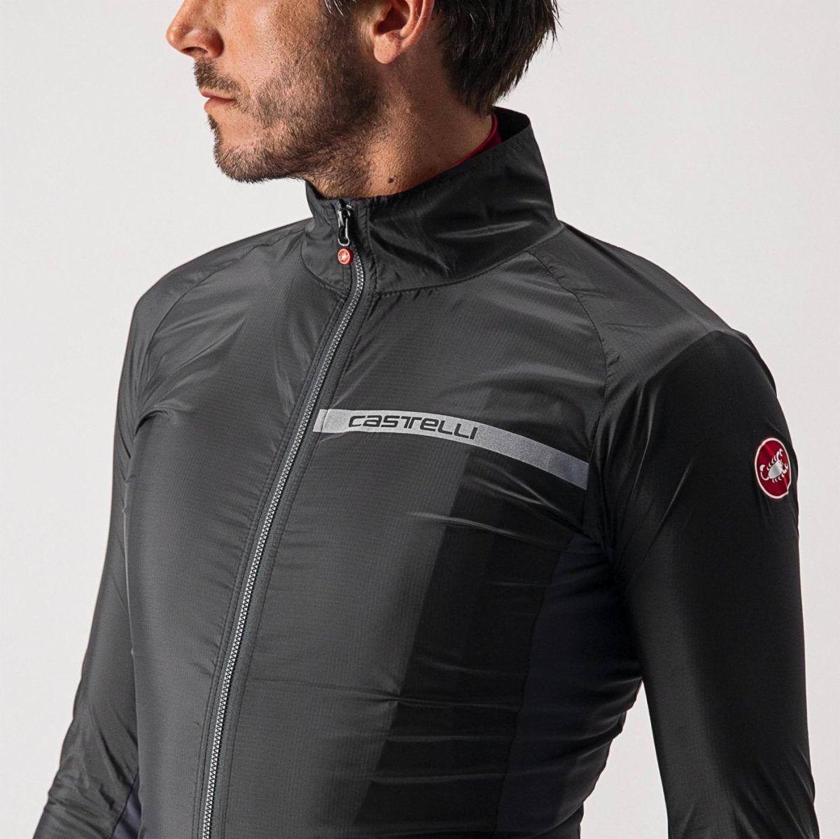 CASTELLI SQUADRA STRETCH JACKET LIGHT BLACK/DARK GRAY