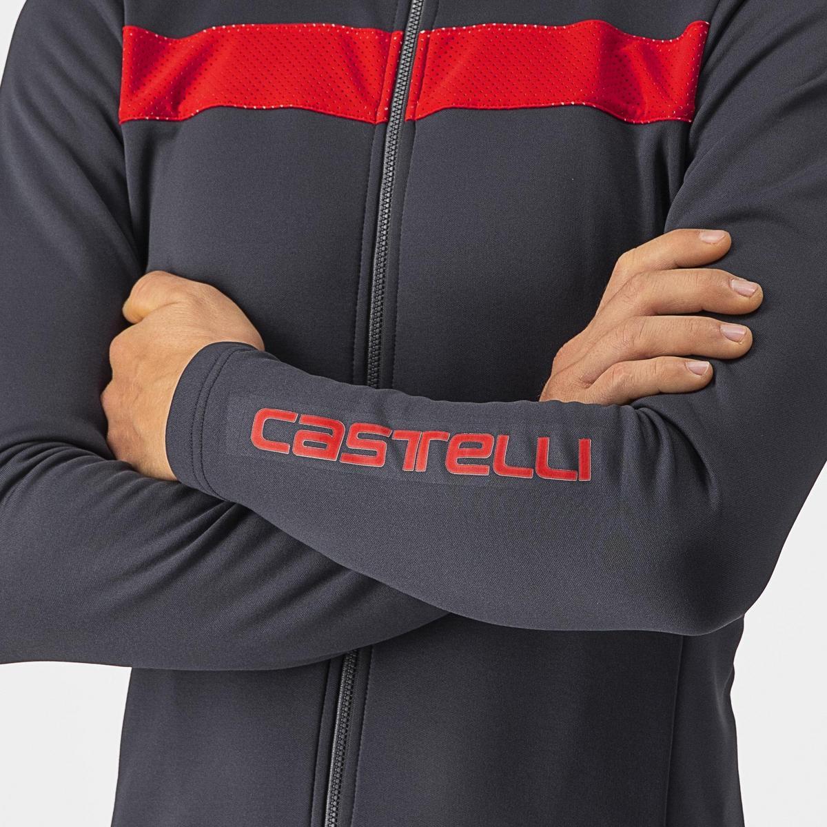 CASTELLI PURO 3 JERSEY DARK GRAY/RED REFLEX
