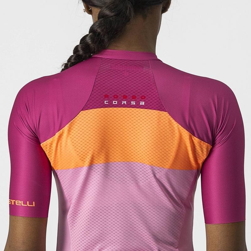 CASTELLI AERO PRO WOMENS JERSEY PINK & CORAL FLASH-MAGENTA