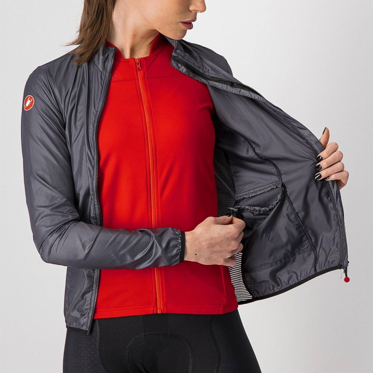 CASTELLI ARIA SHELL W JACKET DARK GRAY