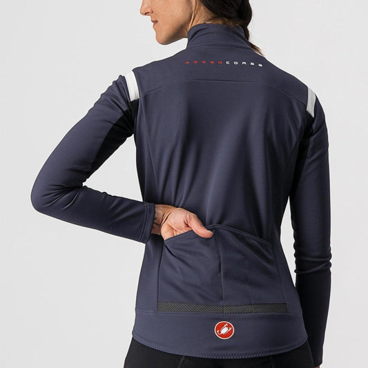CASTELLI PERFETTO ROS WOMENS LONG SLEEVE DARK STEEL BLUE/SOFT PINK