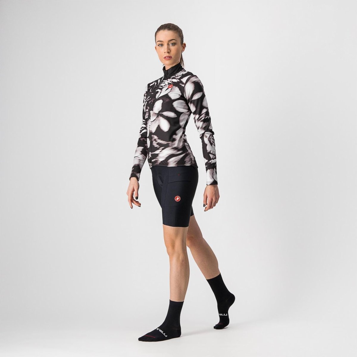 CASTELLI UNLIMITED W THERMAL JERSEY BLACK/WHITE