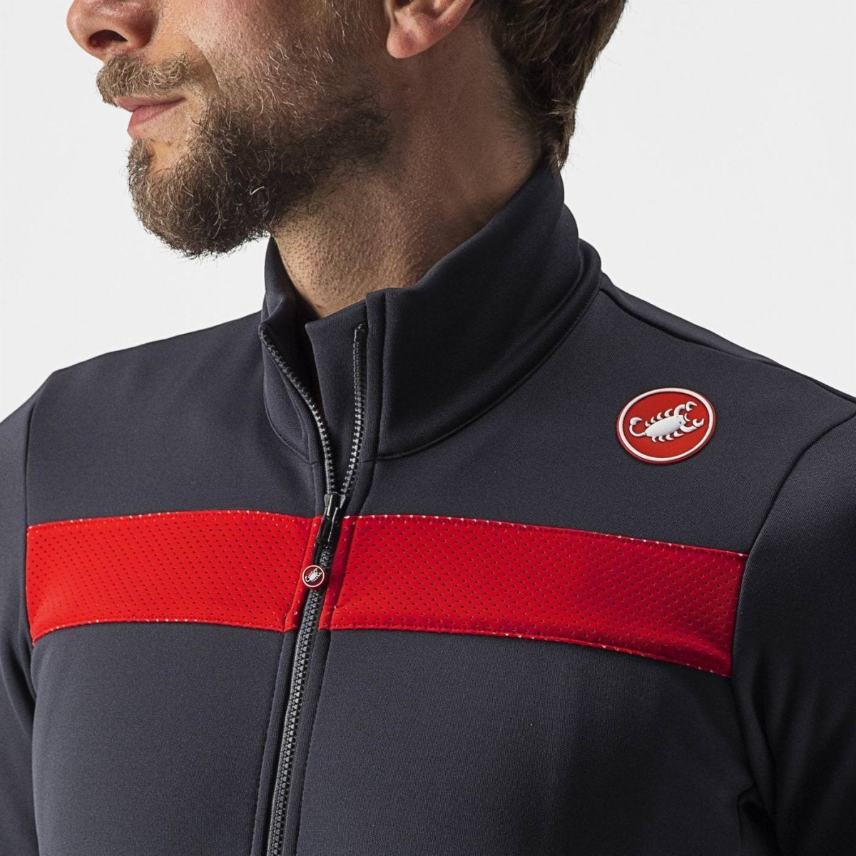 CASTELLI PURO 3 JERSEY DARK GRAY/RED REFLEX