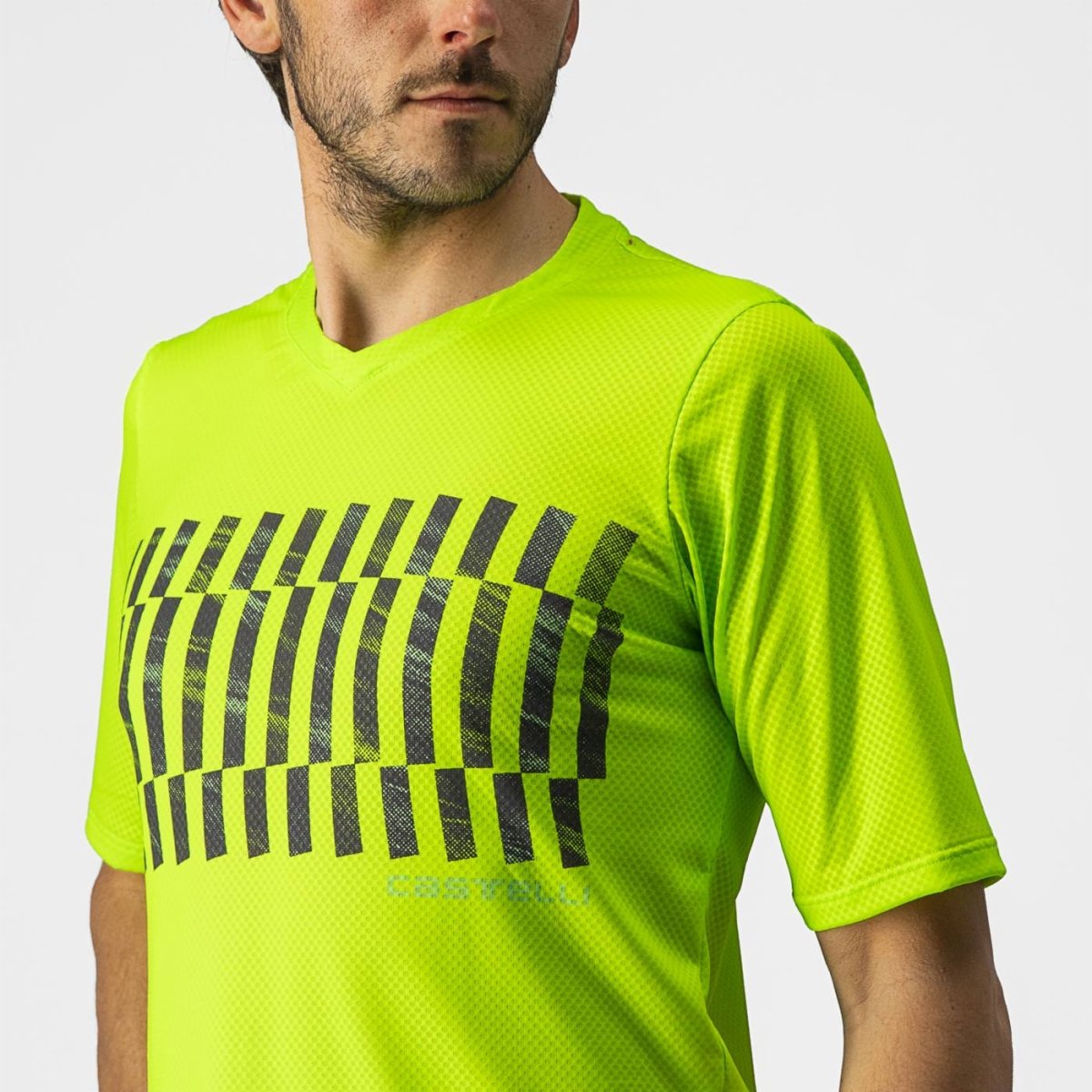 CASTELLI TRAIL TECH TEE ELECTRIC LIME/DARK LIME