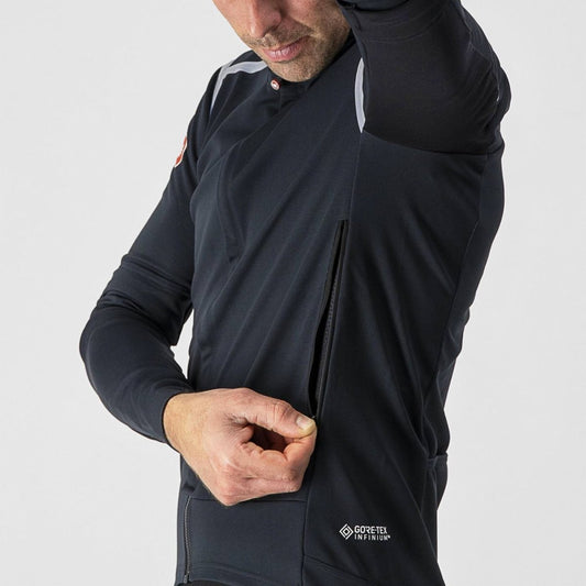 CASTELLI PERFETTO ROS CONVERTIBLE JACKET LIGHT BLACK/SILVER REFLEX