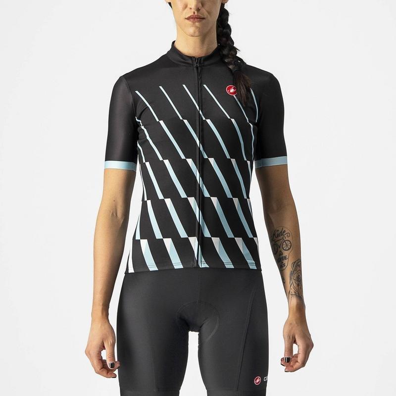 CASTELLI PENDIO JERSEY LIGHT BLACK/SKY LIGHT-WHITE S S+D