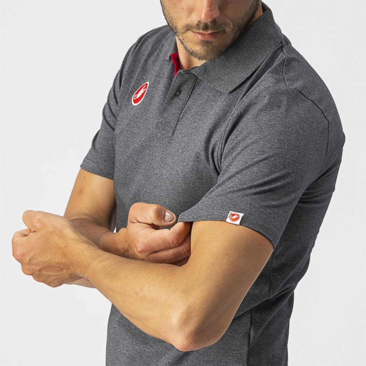 CASTELLI RACE DAY POLO MELANGE GRAY