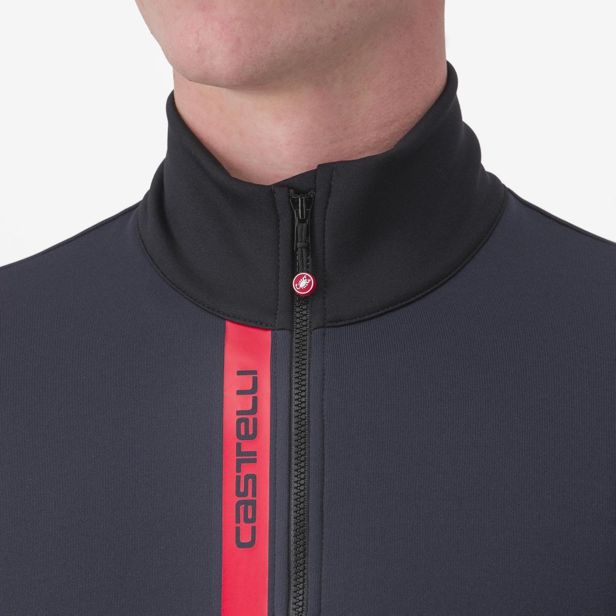 CASTELLI ENTRATA THERMAL JERSEY LIGHT BLACK/RED
