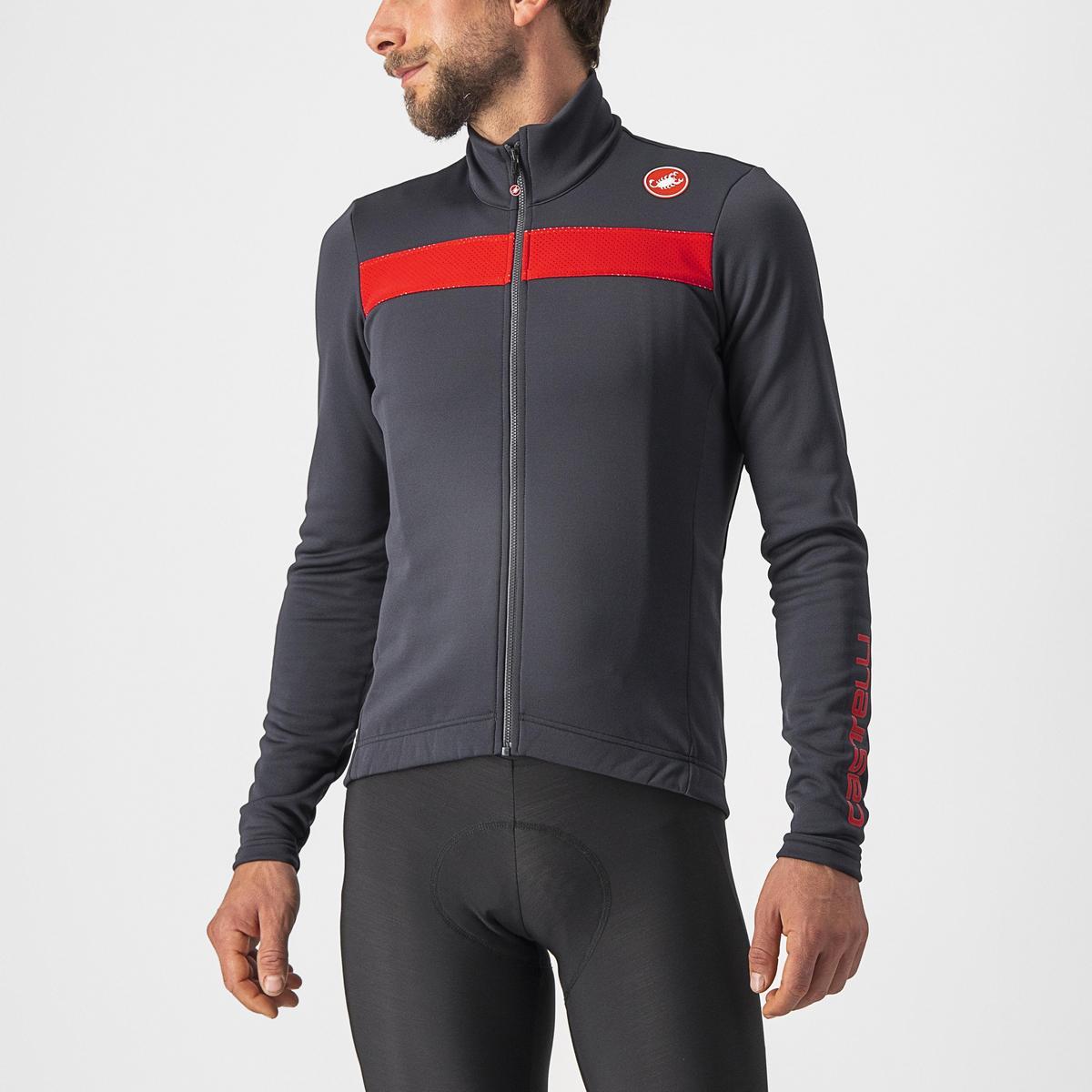 CASTELLI PURO 3 JERSEY DARK GRAY/RED REFLEX