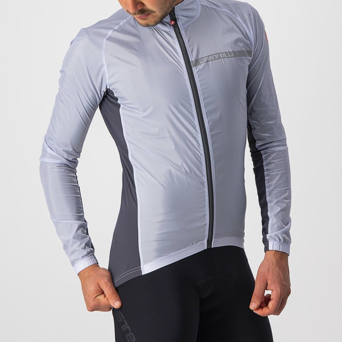 CASTELLI SQUADRA STRETCH JACKET SILVER GRAY/DARK GRAY