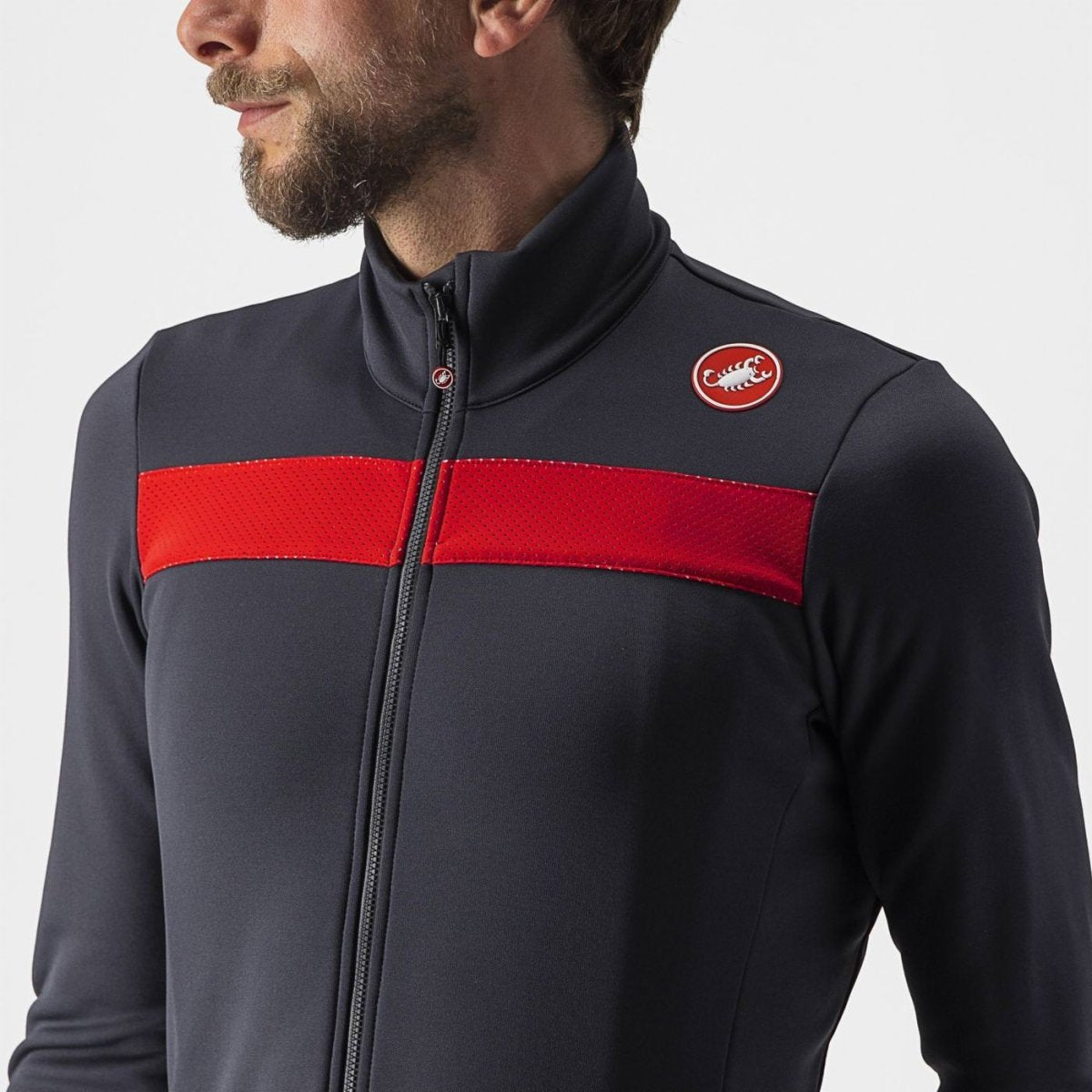 CASTELLI PURO 3 JERSEY DARK GRAY/RED REFLEX