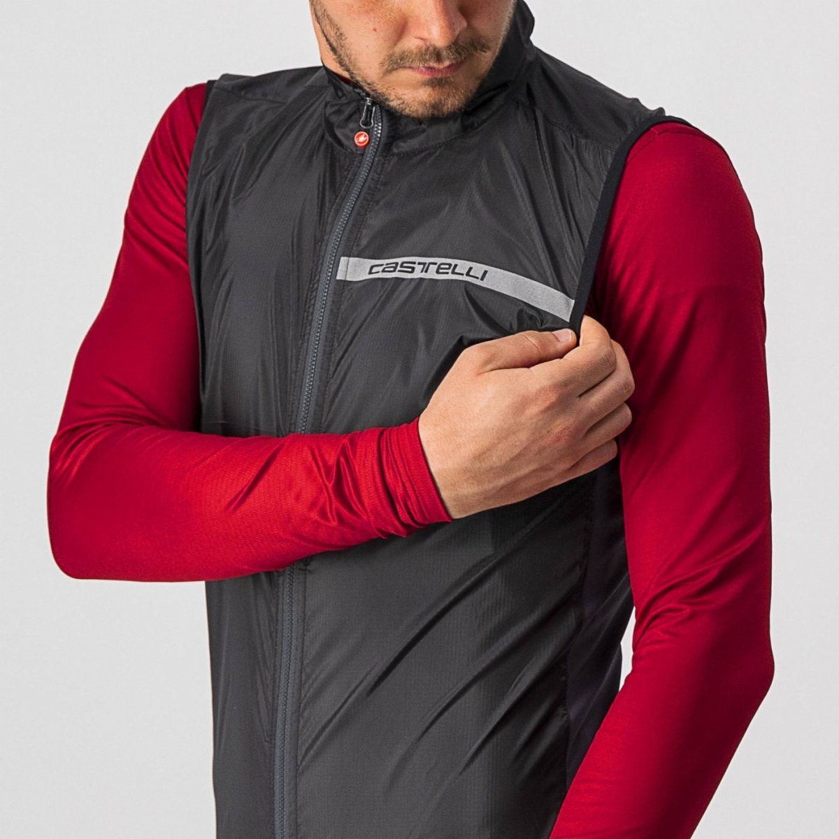 CASTELLI SQUADRA STRETCH VEST LIGHT BLACK/DARK GRAY