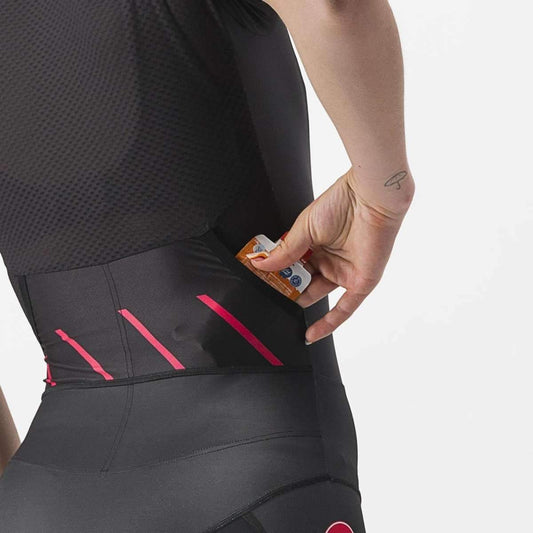 CASTELLI FREE SANREMO 2 WOMENS SUIT SHORT SLEEVE BLACK/HIBISCUS