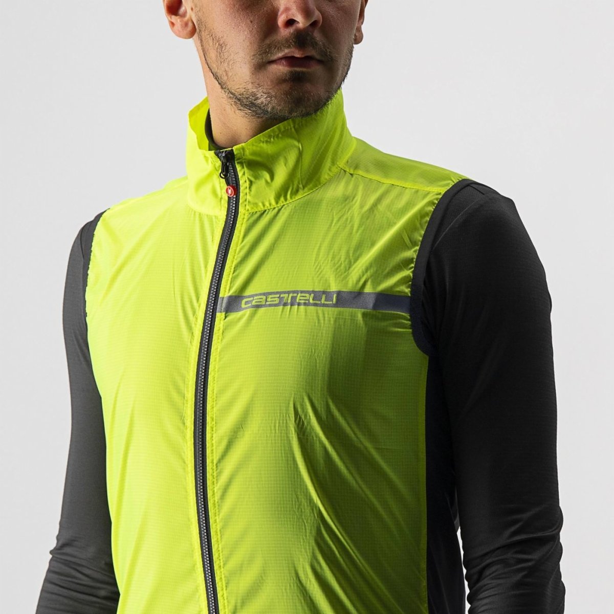 CASTELLI SQUADRA STRETCH VEST YELLOW FLUO/DARK GREY