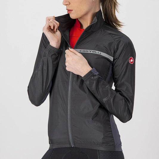 CASTELLI SQUADRA STRETCH WOMENS JACKET LIGHT BLACK/DARK GRAY