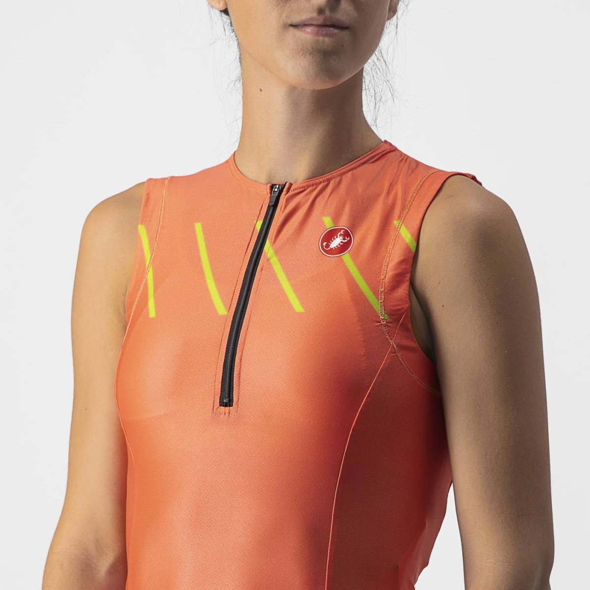 CASTELLI FREE 2 WOMENS TRI SINGLET CORAL FLASH