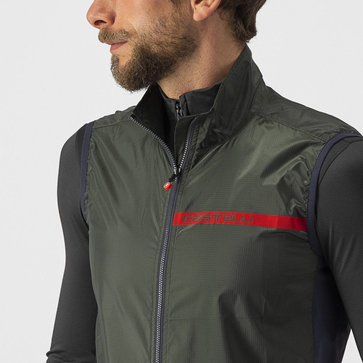 CASTELLI SQUADRA STRETCH VEST MILITARY GREEN/DARK GRAY
