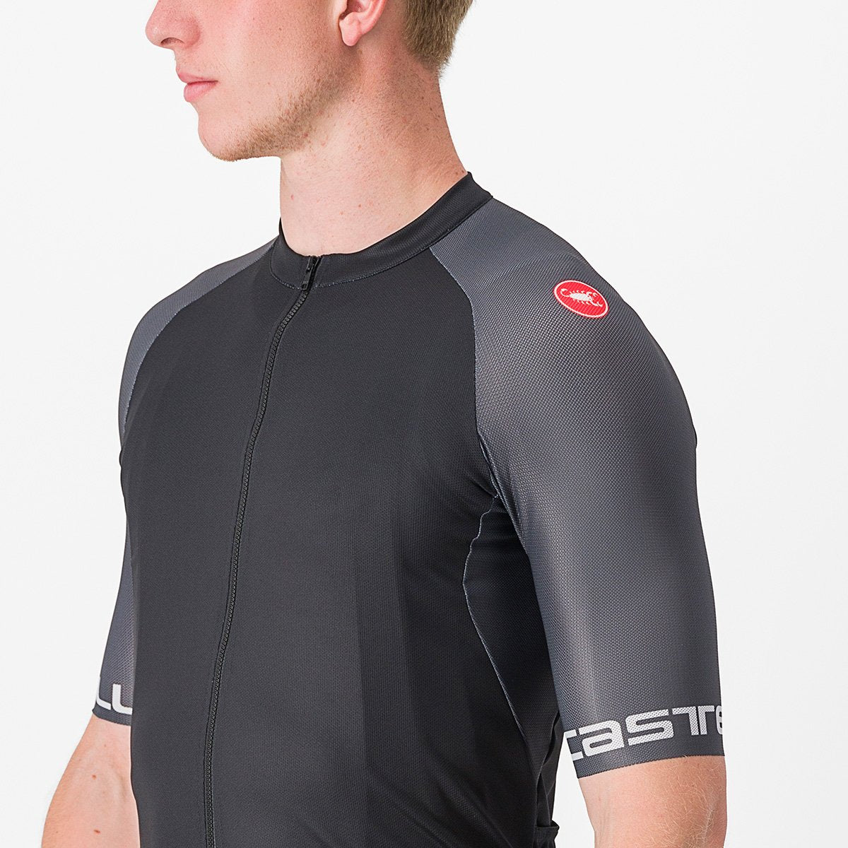 CASTELLI ENTRATA VI JERSEY LIGHT BLACK/DARK GRAY-IVORY