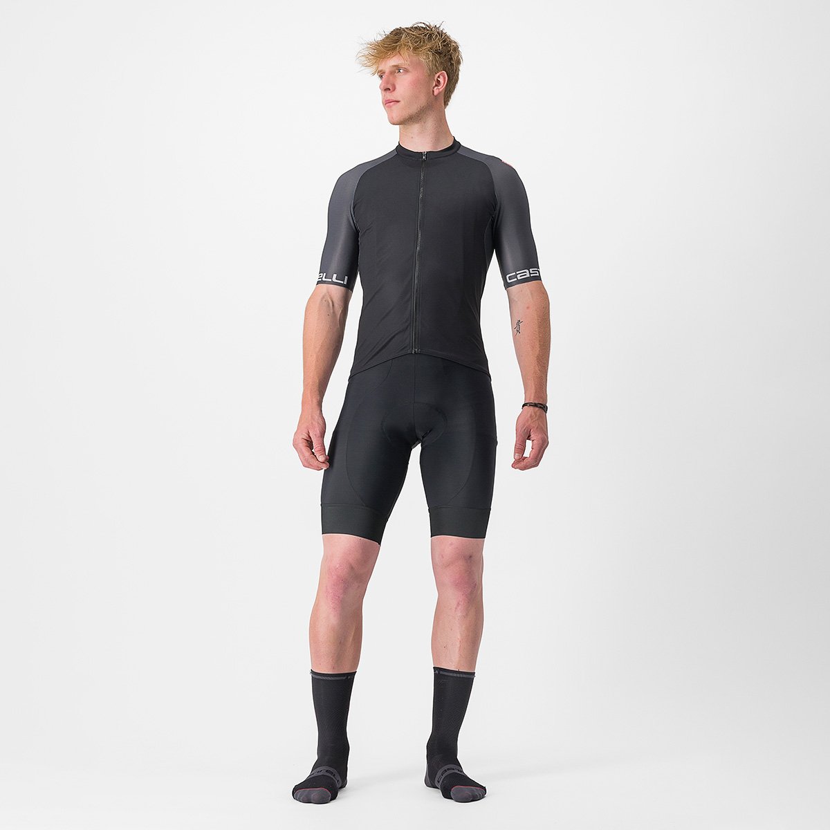 CASTELLI ENTRATA VI JERSEY LIGHT BLACK/DARK GRAY-IVORY