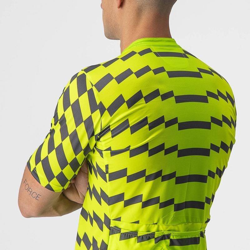 CASTELLI UNLTD STERRATO JERSEY ELECTRIC LIME & DARK GREY