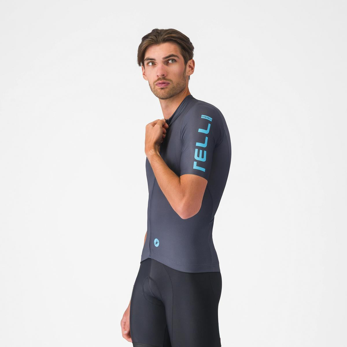 CASTELLI ENTRATA APEX JERSEY TWILIGHT BLUE/NEON COBALT