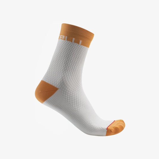 CASTELLI VELOCISSIMA 12 SOCK IVORY/SOFT ORANGE