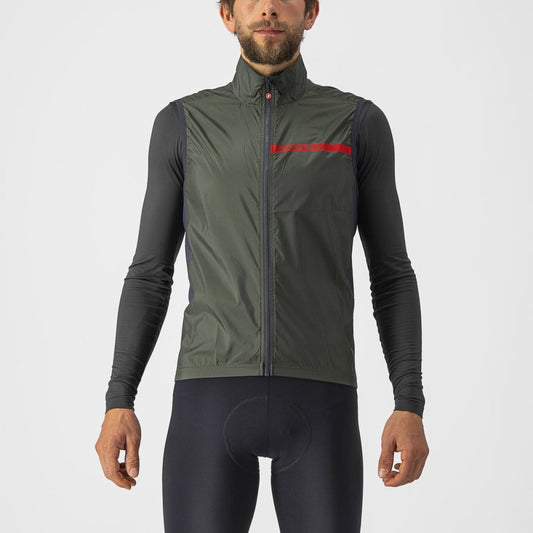 CASTELLI SQUADRA STRETCH VEST MILITARY GREEN/DARK GRAY