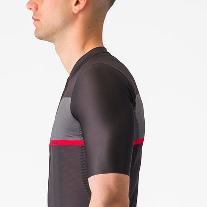 CASTELLI TRADIZIONE JERSEY LIGHT BLACK/DARK GRAY-RED