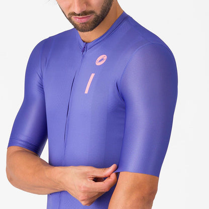 CASTELLI DRITTONE LOGO JERSEY ULTRAVIOLET/ROSA GIRO