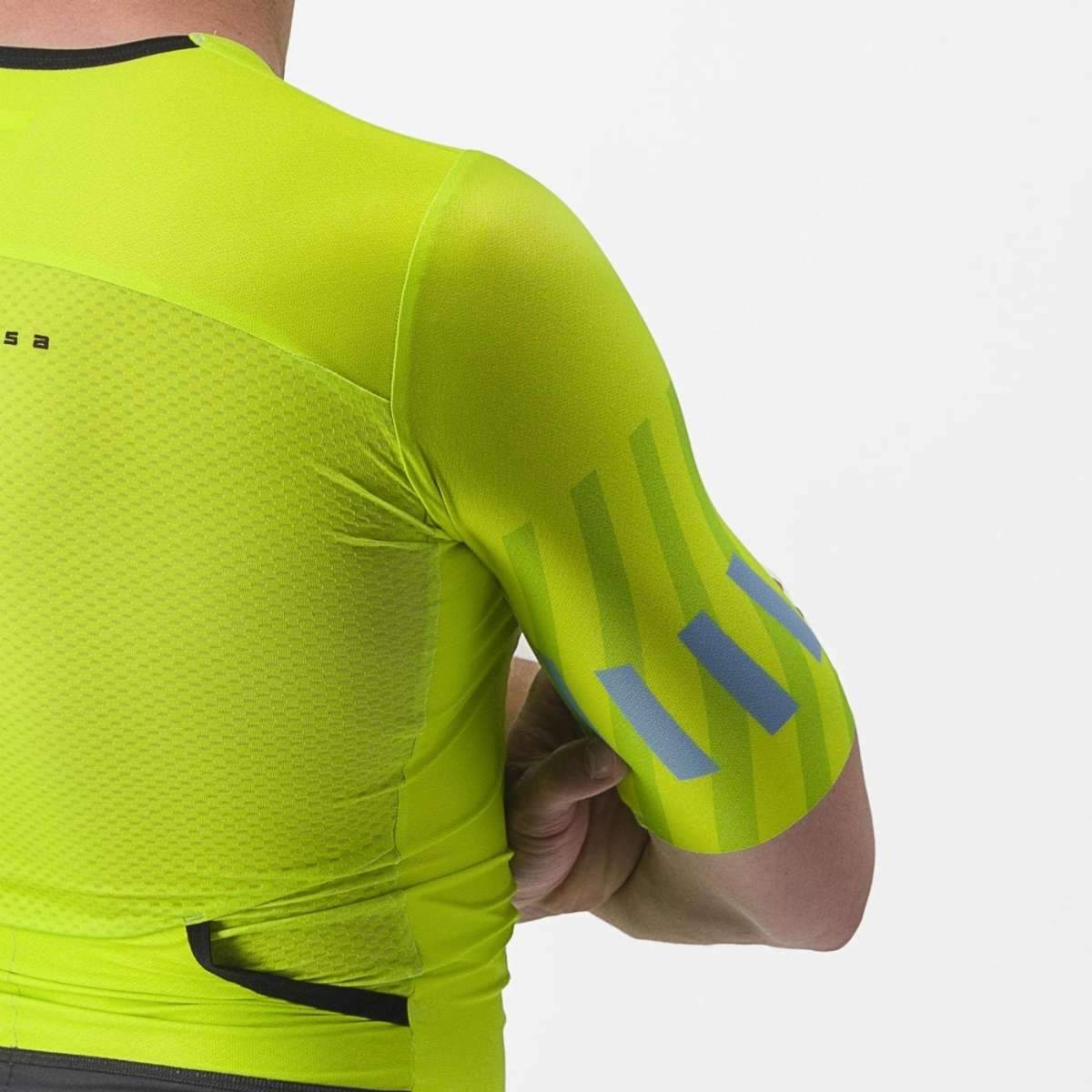 CASTELLI FREE SANREMO 2 SUIT SHORT SLEEVE ELECTRIC LIME/NIAGARA BLUE