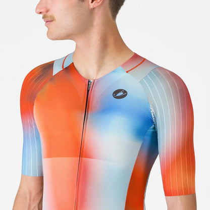 CASTELLI FREE SANREMO 3 SUIT SHORT SLEEVE PAPRIKA/WINTER SKY-BLACK