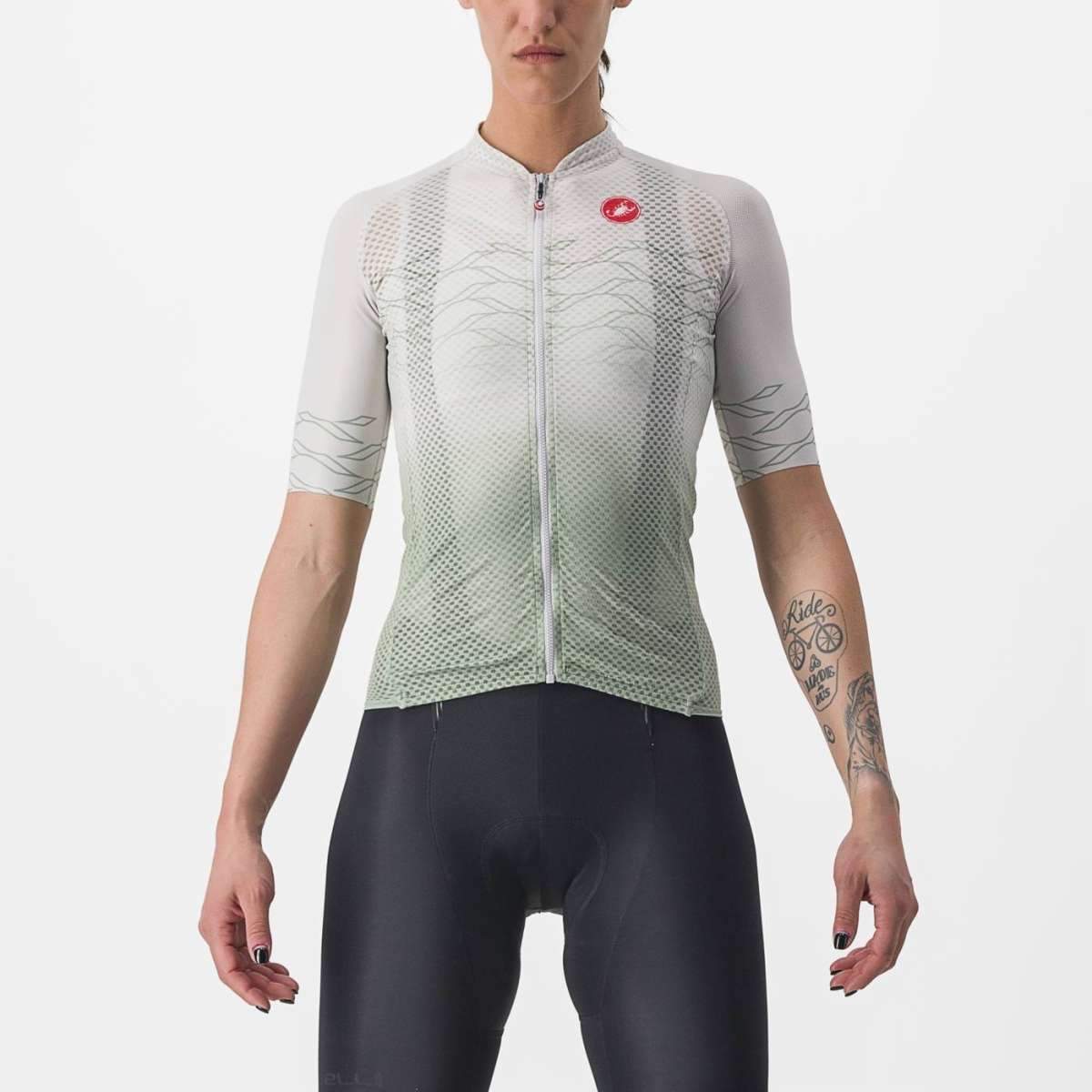 CASTELLI CLIMBER'S 2.0 WOMENS JERSEY MOON GRAY/DEFENDER GREEN