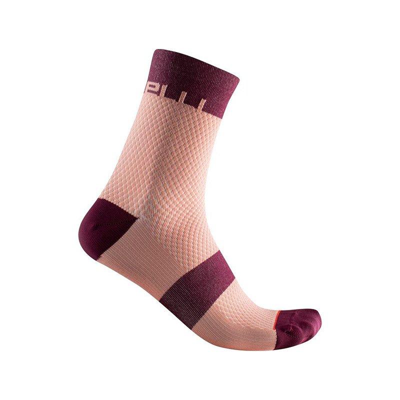 CASTELLI VELOCISSIMA 12 SOCK BORDEAUX/BLUSH S/M