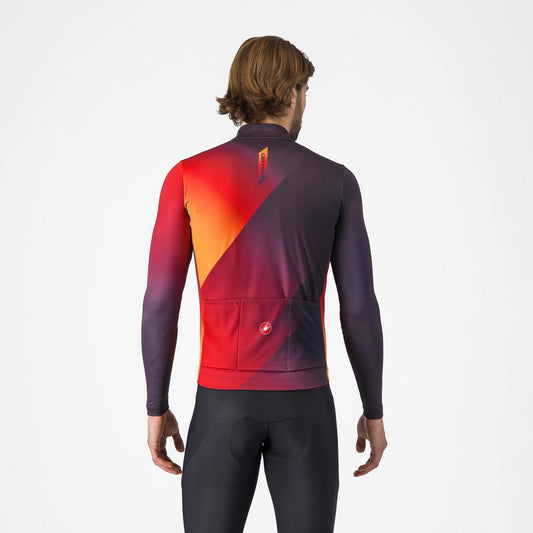 CASTELLI AMPLIFY THERMAL JERSEY DARK NIGHT SHADE/RED-VIVID ORA
