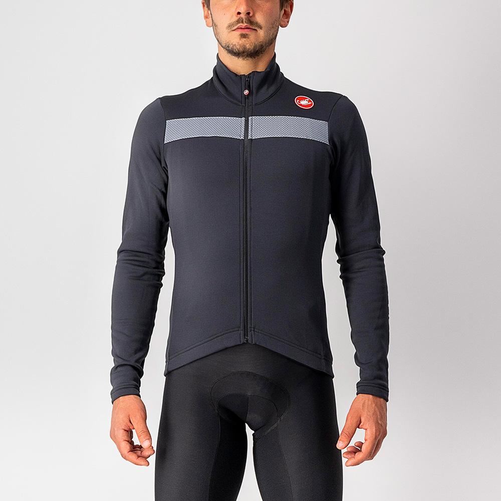 CASTELLI PURO 3 JERSEY FULL ZIP LIGHT BLACK/SILVER REFLEX