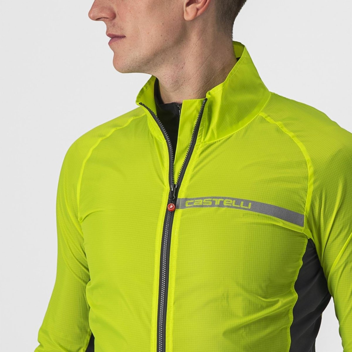 CASTELLI SQUADRA STRETCH JACKET ELECTRIC LIME/DARK GRAY