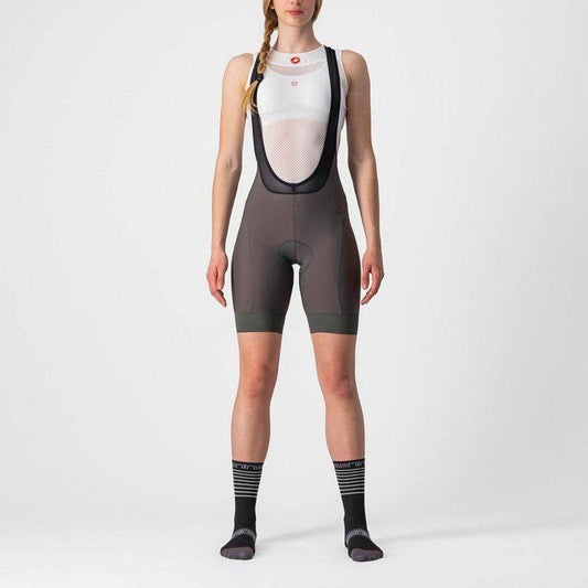 CASTELLI PRIMA WOMENS BIBSHORT FOREST GREY & SULPHUR