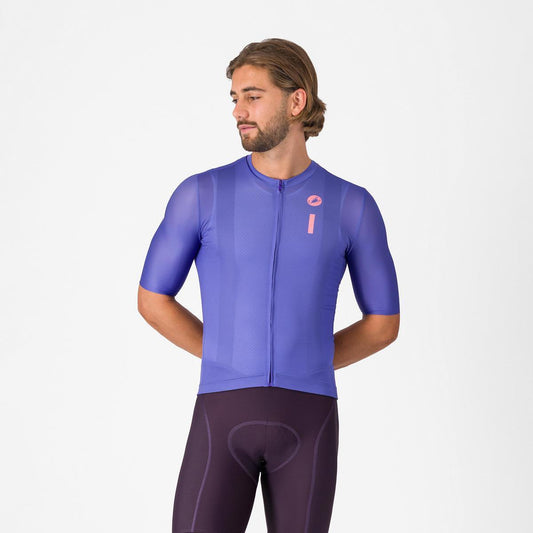 CASTELLI DRITTONE LOGO JERSEY ULTRAVIOLET/ROSA GIRO